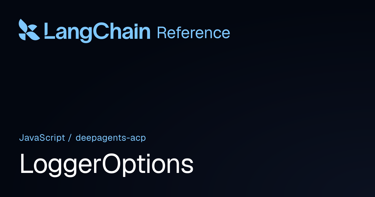 LoggerOptions | deepagents-acp | LangChain Reference