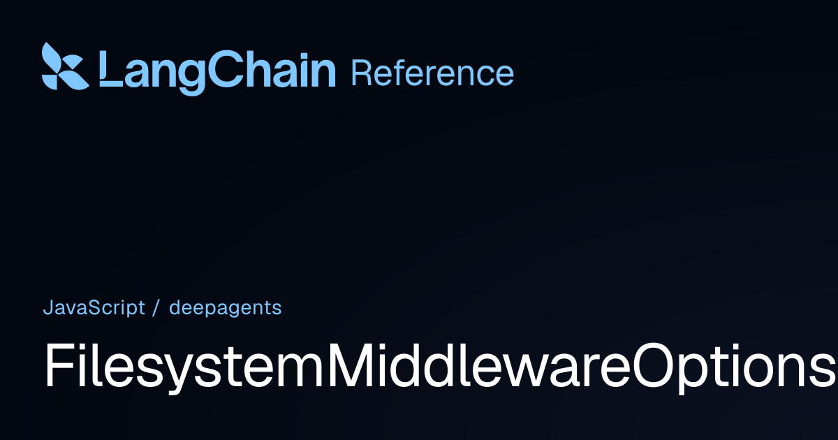 FilesystemMiddlewareOptions | deepagents | LangChain Reference