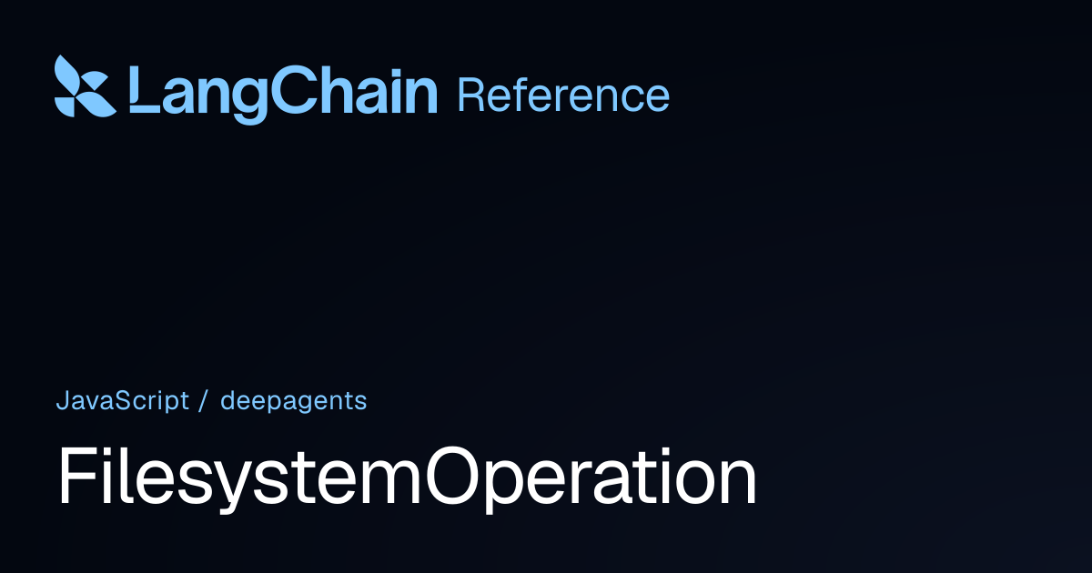 FilesystemOperation | deepagents | LangChain Reference