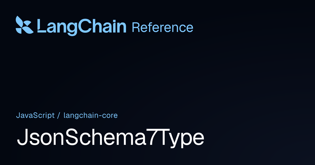 JsonSchema7Type | @langchain/core | LangChain Reference