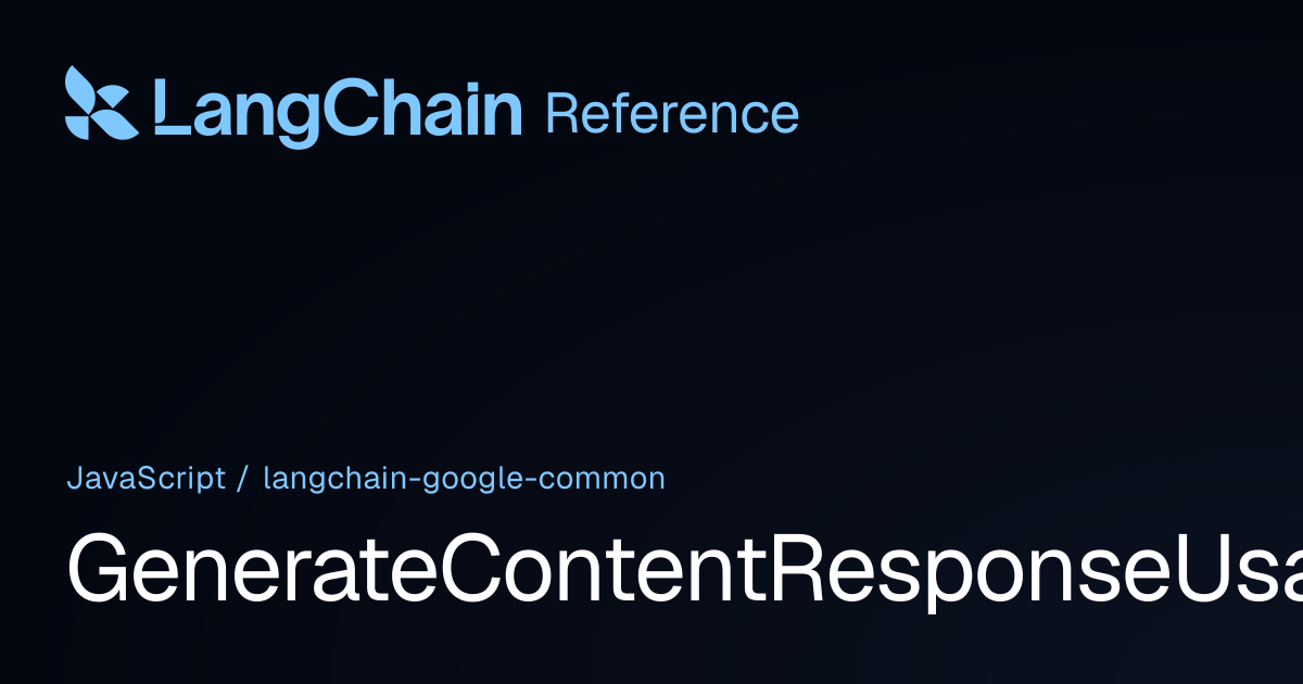 GenerateContentResponseUsageMetadata | @langchain/google-common ...