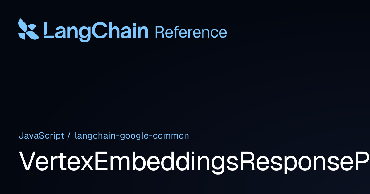VertexEmbeddingsResponsePrediction | @langchain/google-common ...