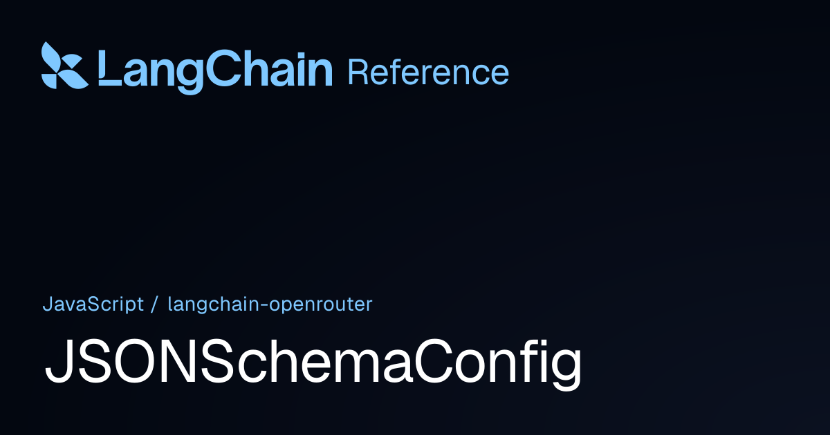 JSONSchemaConfig | @langchain/openrouter | LangChain Reference