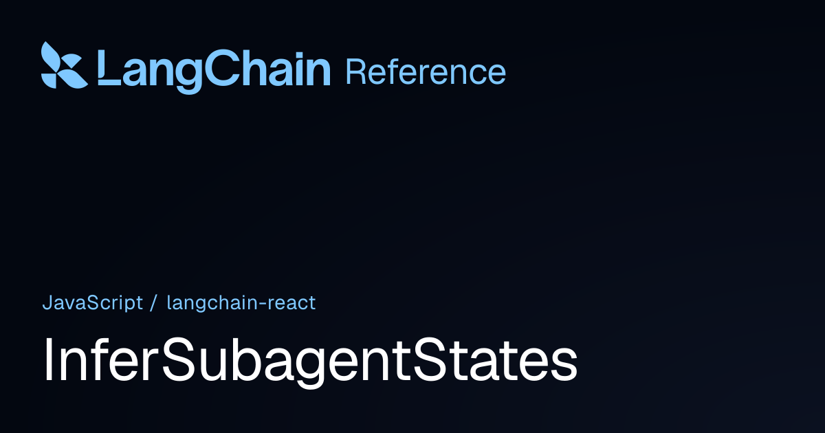 InferSubagentStates | @langchain/react | LangChain Reference