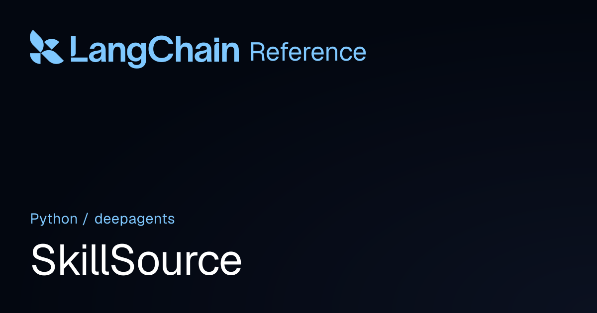 SkillSource | deepagents | LangChain Reference