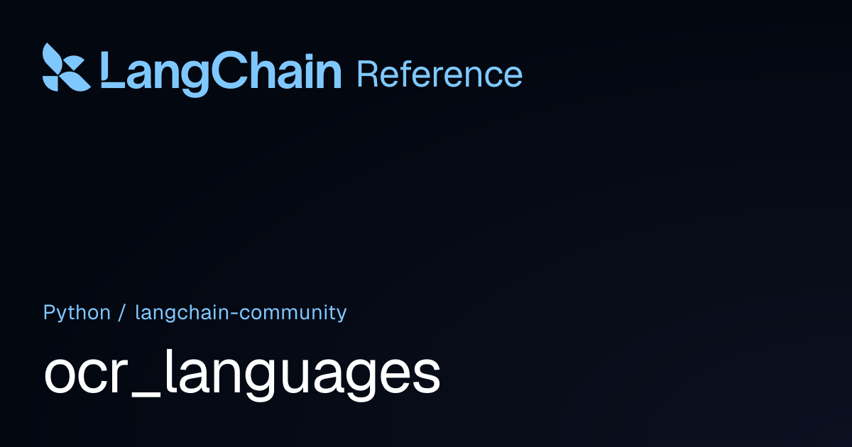 ocr_languages | langchain_community | LangChain Reference