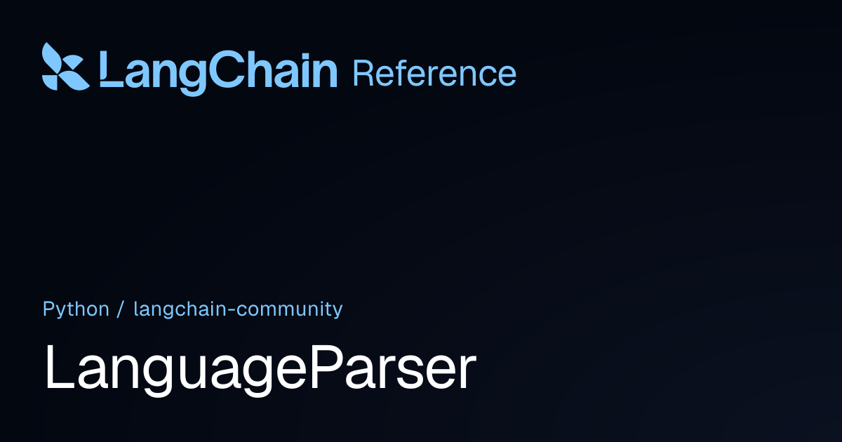LanguageParser | langchain_community | LangChain Reference