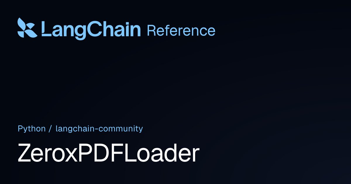 ZeroxPDFLoader | langchain_community | LangChain Reference