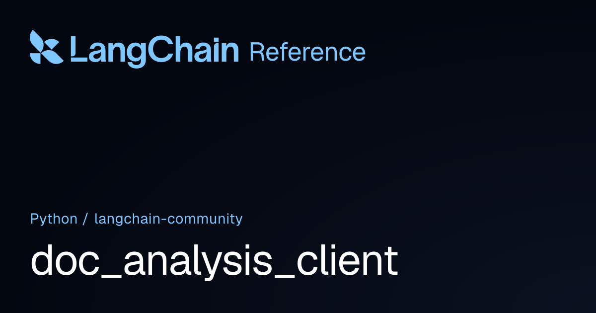doc_analysis_client | langchain_community | LangChain Reference
