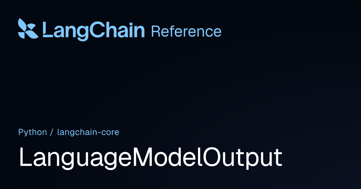 LanguageModelOutput | langchain_core | LangChain Reference