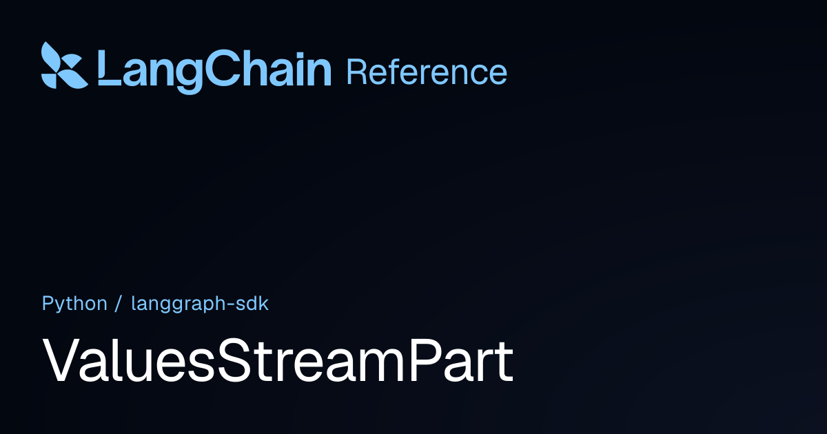 ValuesStreamPart | langgraph_sdk | LangChain Reference