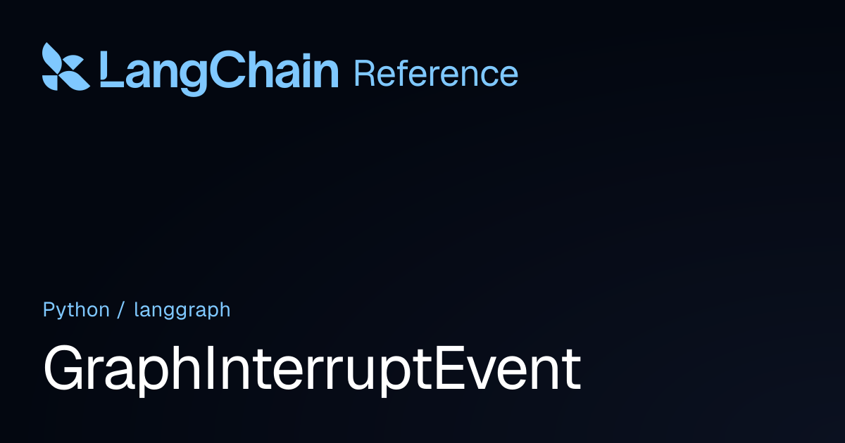 GraphInterruptEvent | langgraph | LangChain Reference