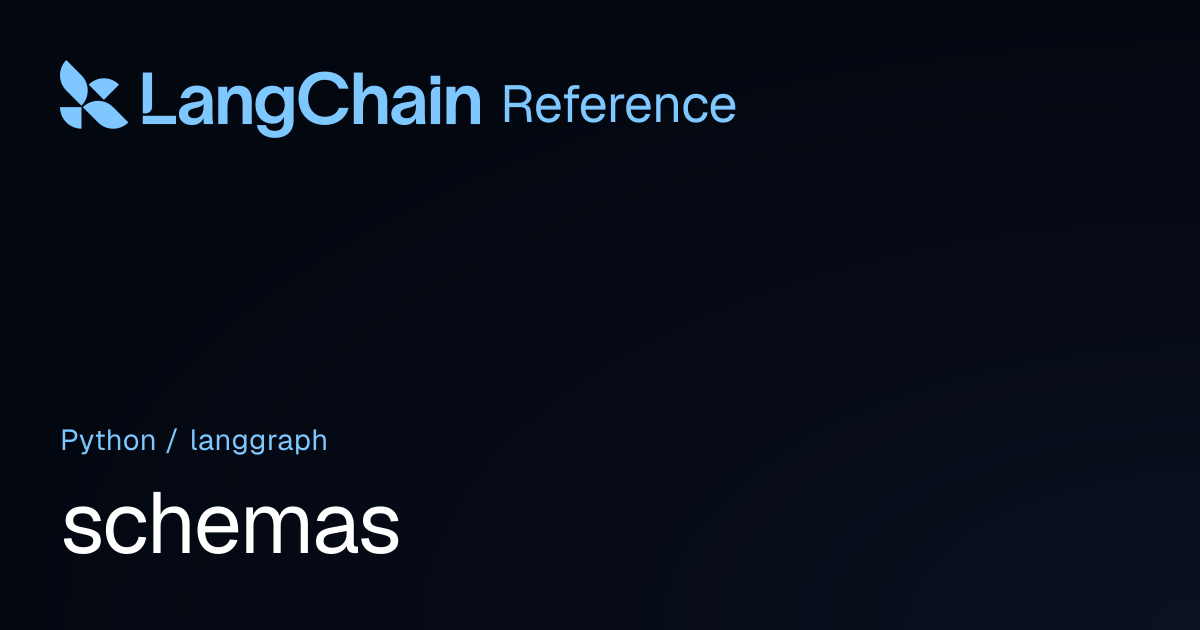 schemas | langgraph | LangChain Reference