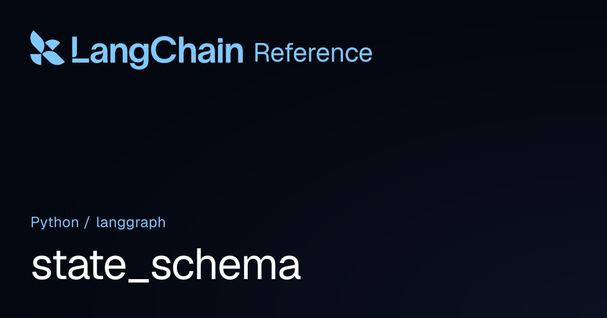 state_schema | langgraph | LangChain Reference