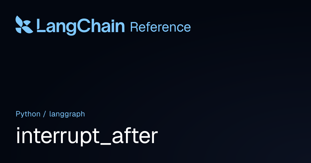 interrupt_after | langgraph | LangChain Reference