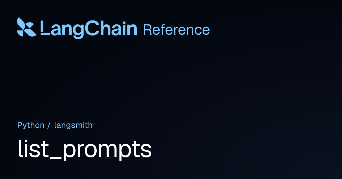 list_prompts | langsmith | LangChain Reference